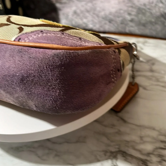 Coach 1491 tan signature print with fish and purple suede - Picture 7 of 11
